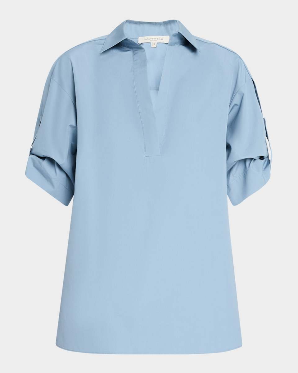 Tab-Sleeve Cotton Shirt